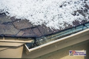 hail on edge of roof