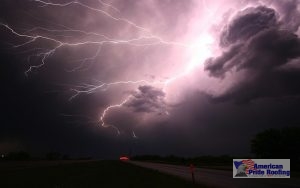 lightning strike against purple sky in Dallas