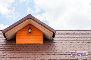 brown metal shingles on roof