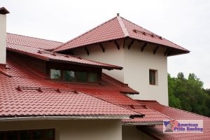 red synthetic tile roof