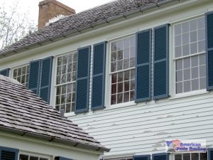 wood shake shingles on roofs of house